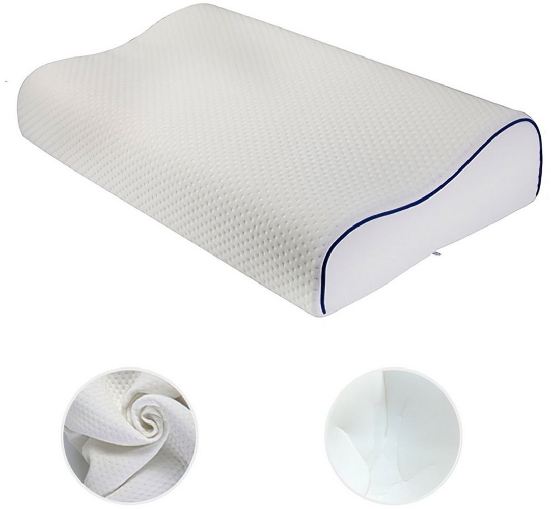 SURFOU Nackenstützkissen aus Memory Foam Orthopädisches Ergonomisches Kissen Kopfkissen, Seitenschläfer, Rückenschläfer, Seitenschläferkissen Pillow, für Rücken Bauchschläfer Nackenkissen Antischnarch-Kissen mit Bezug Bild 1