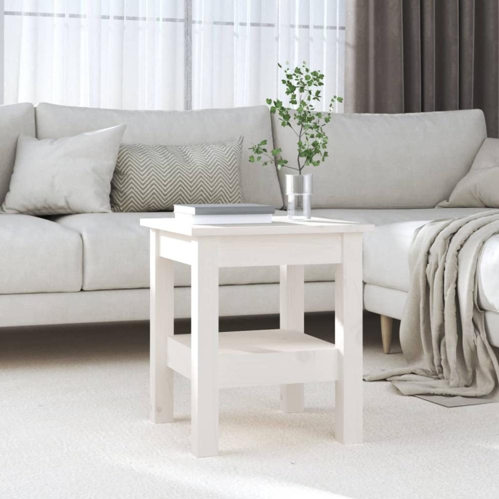 vidaXL Couchtisch Weiß 35x35x40 cm Massivholz Kiefer 814260 Bild 1