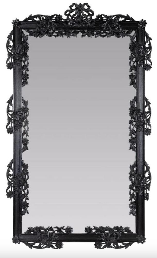 Casa Padrino Barock Spiegel / Wandspiegel Schwarz 122 x H. 224 cm - Barockstil Möbel Bild 1