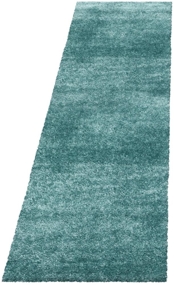 Hochflor Teppich Baquoa Läufer - 80x250 cm - Blau Bild 1