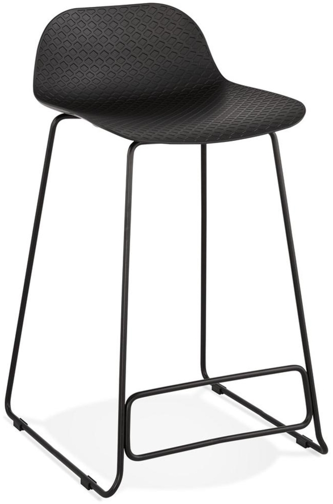 Kadima Design Küchenstuhl Kunststoff | 66cm | Hocker mit Lehne | Schwarz | Tragkraft 120kg Bild 1