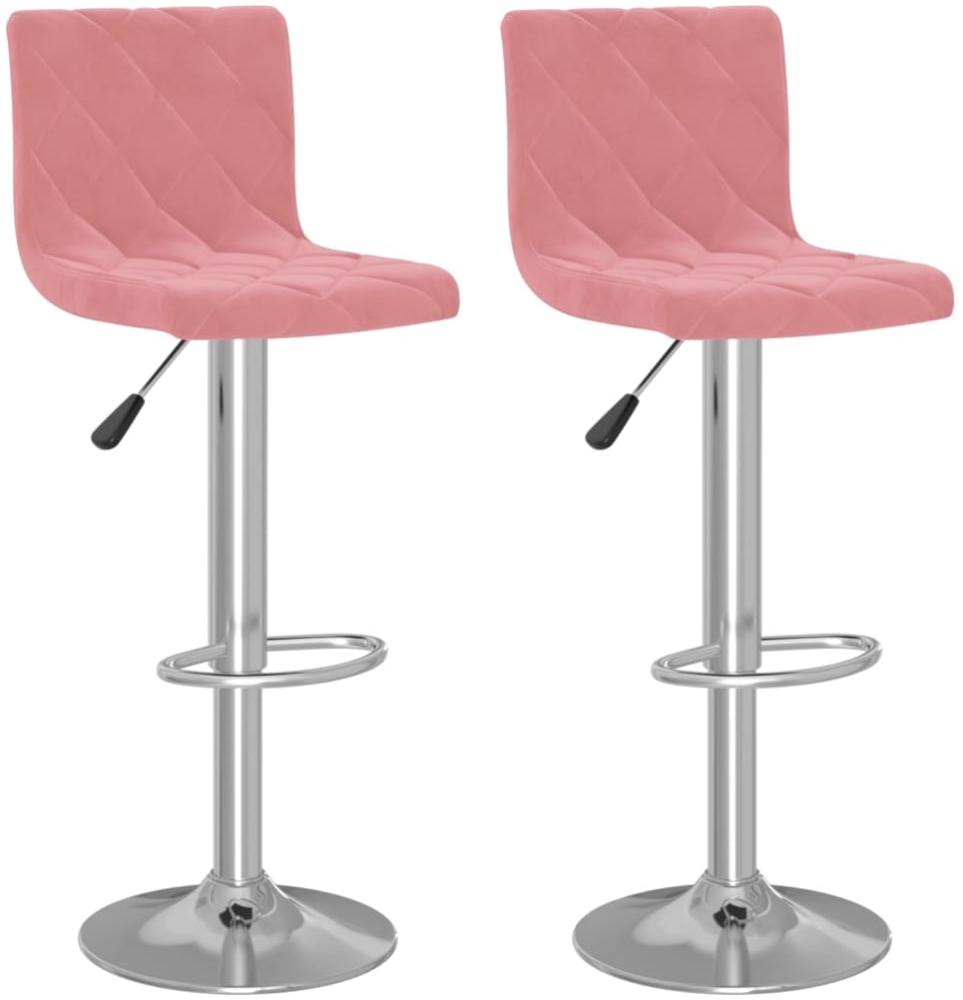 vidaXL Barhocker 2 Stk. Rosa Samt [333692] Bild 1