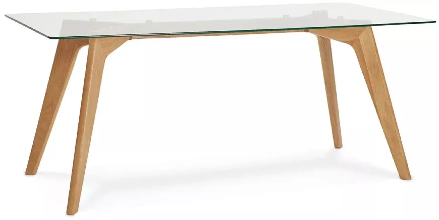 Kadima Design Designer-Glastisch, Eiche, 180 x 90 cm, Transparent, Robust & Modern Bild 1