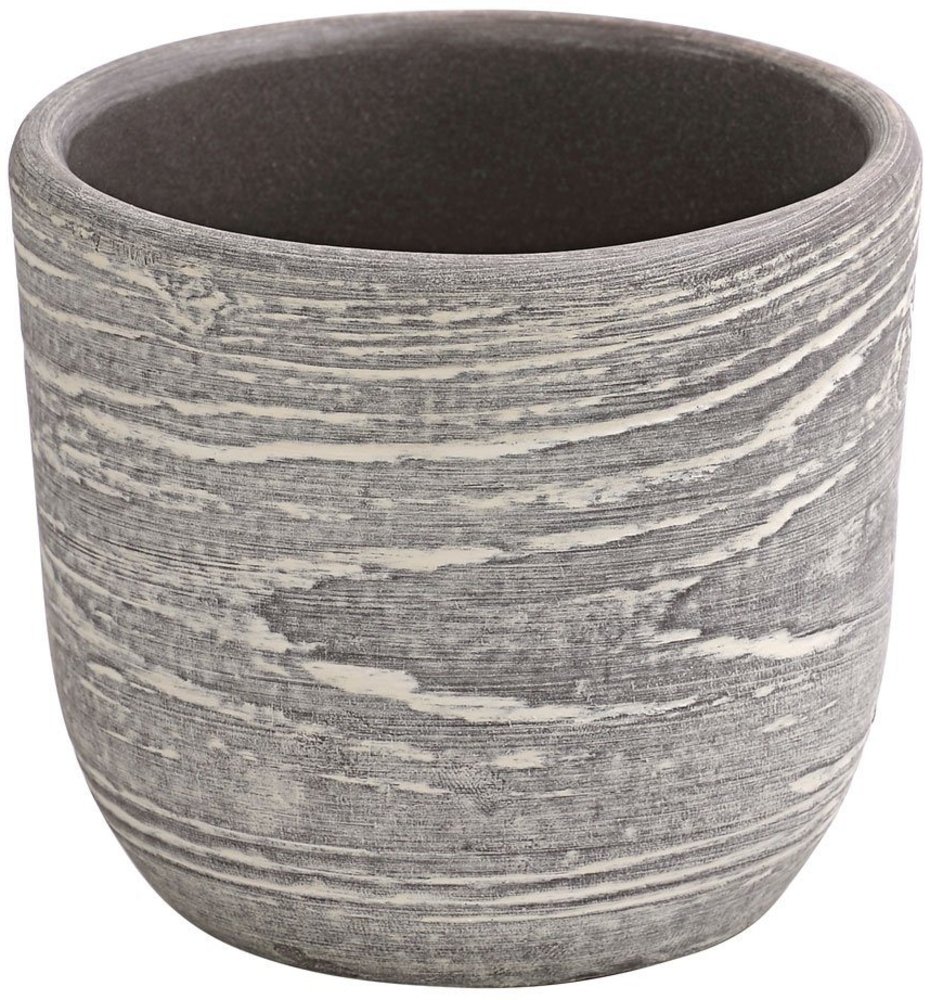 Dehner Übertopf Wood, rund, Keramik Bild 1