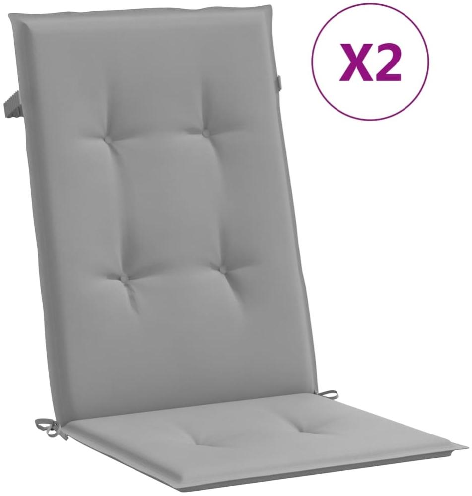 vidaXL Gartenstuhlauflagen für Hochlehner 2 Stk. Grau 120x50x3cm Stoff 43179 Bild 1