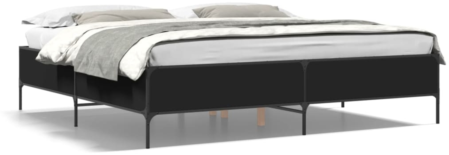 vidaXL Bettgestell Schwarz 180x200 cm Holzwerkstoff und Metall 3279782 Bild 1