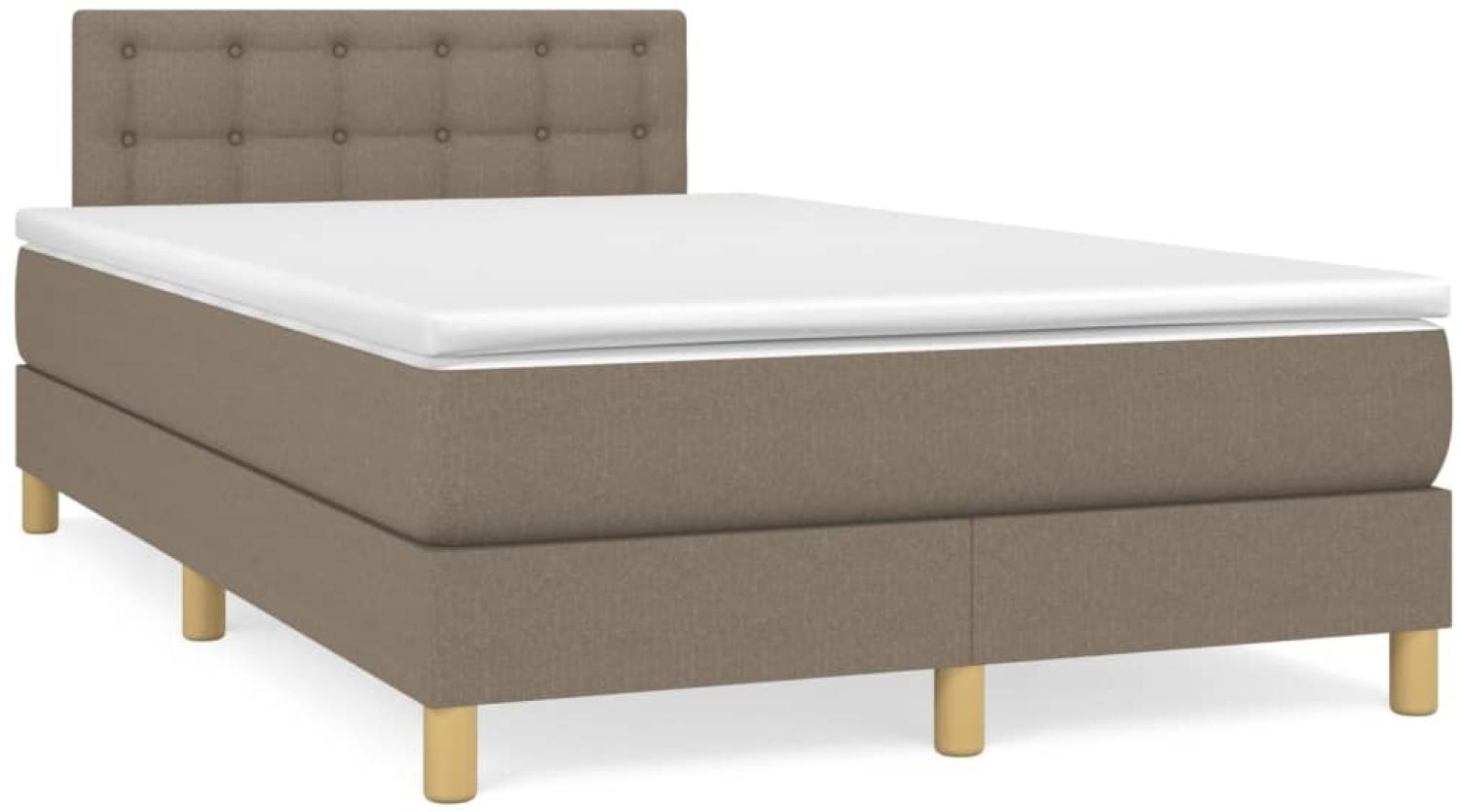 vidaXL Boxspringbett mit Matratze & LED Taupe 120x190 cm Stoff 3270120 Bild 1