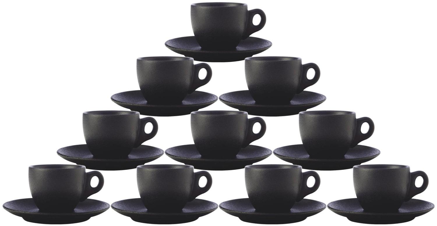 Maxwell & Williams Caviar Black Espressotasse mit Untertasse 80 ml 10er Set Bild 1