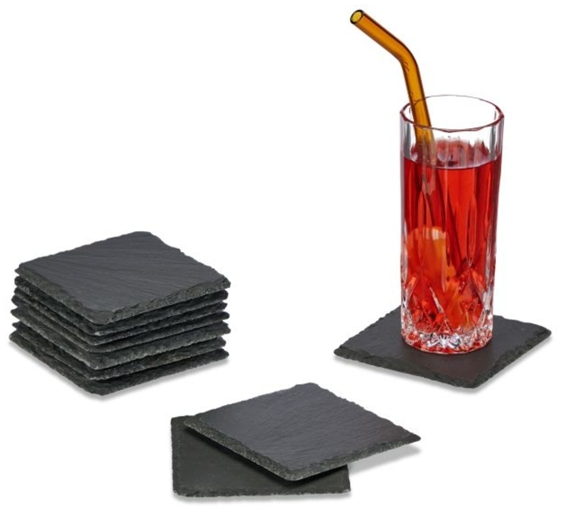 10er Set Schiefer Untersetzer 10x10 cm 10045132 Bild 1