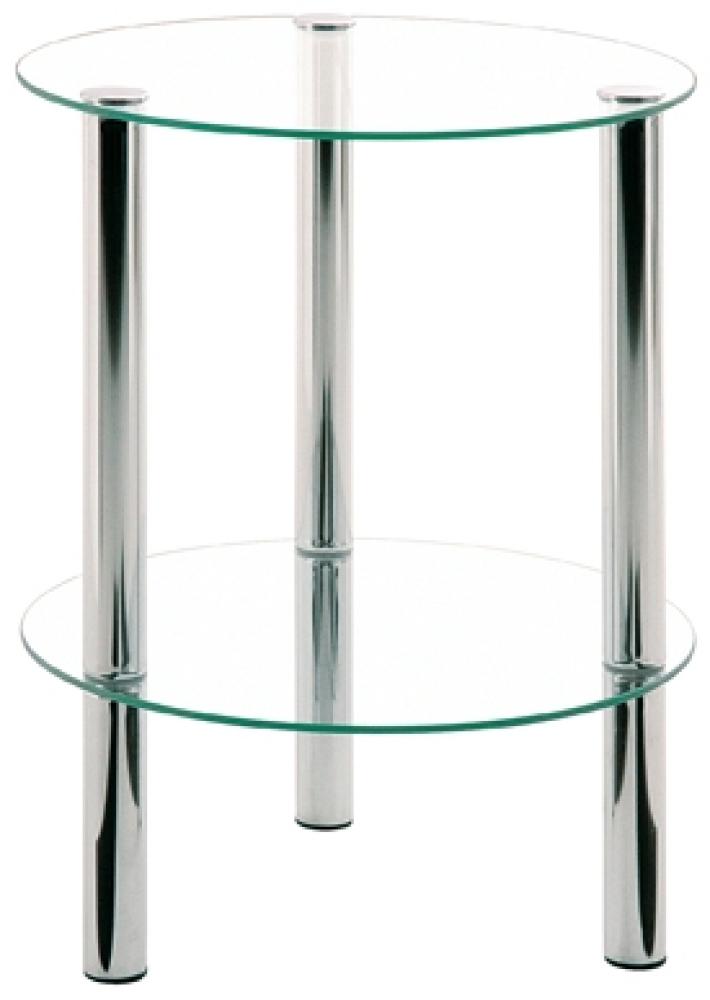 Beistelltisch >Emden< in Chrom aus Stahl, Glas - 47cm (H) Bild 1