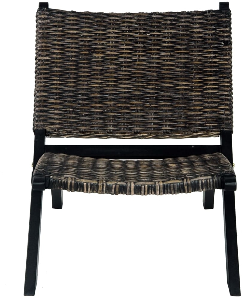 vidaXL Relaxstuhl Schwarz Natur Kubu-Rattan und Massivholz Mahagoni 285802 Bild 1