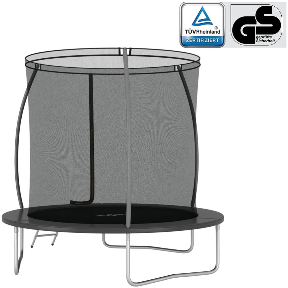 Trampolin-Set inkl. Sicherheitsnetz, Leiter und Regenschutz, Rund 100 kg, grau, 244x55 cm Bild 1