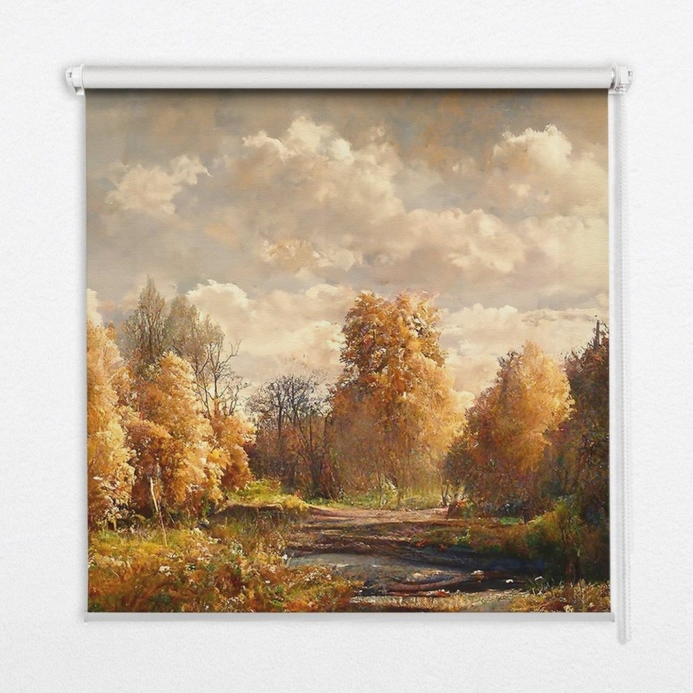 Rollo für Fenster mit Aufdruck - Teich - Verdunklungsrollo / Halbtransparent, Tulup, abdunkelnd, freihängend, Verschraubung, Bedruckt Bild 1