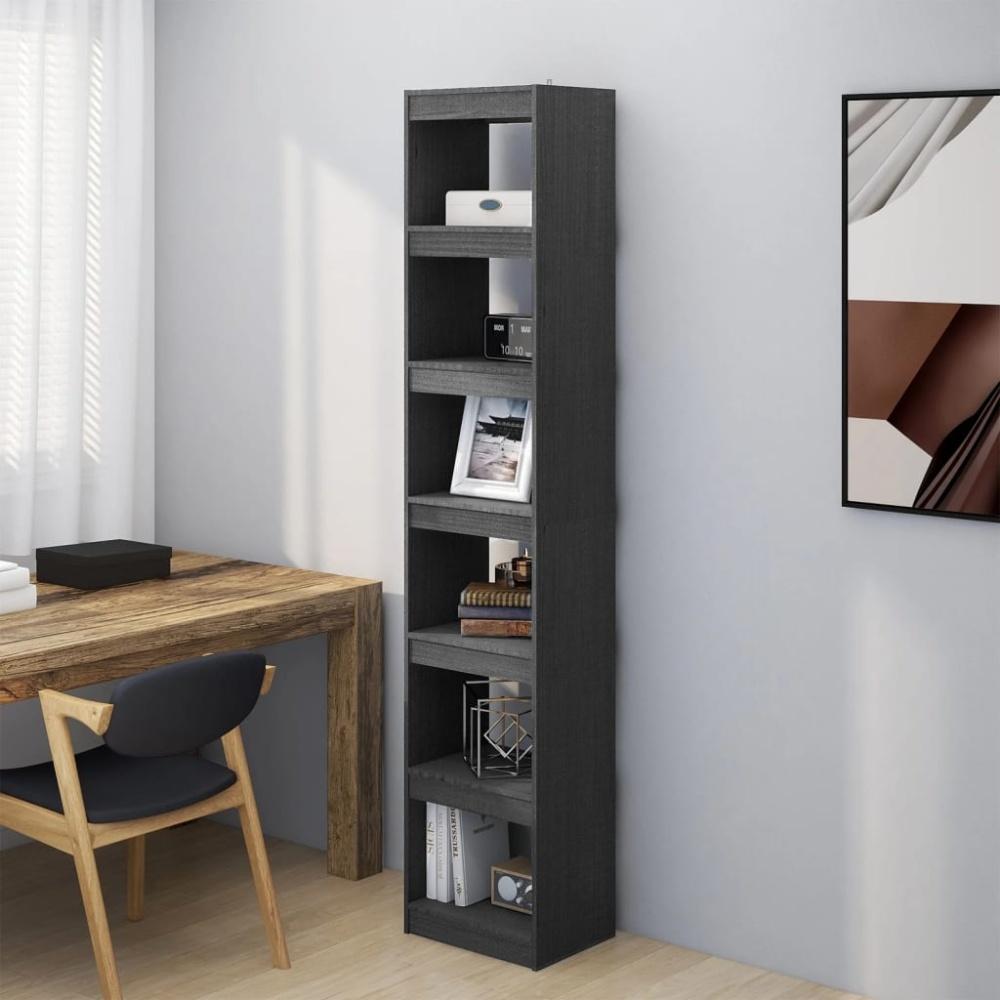 vidaXL Bücherregal/Raumteiler Grau 40 x 30 x 199 cm Massivholz Kiefer 808155 Bild 1