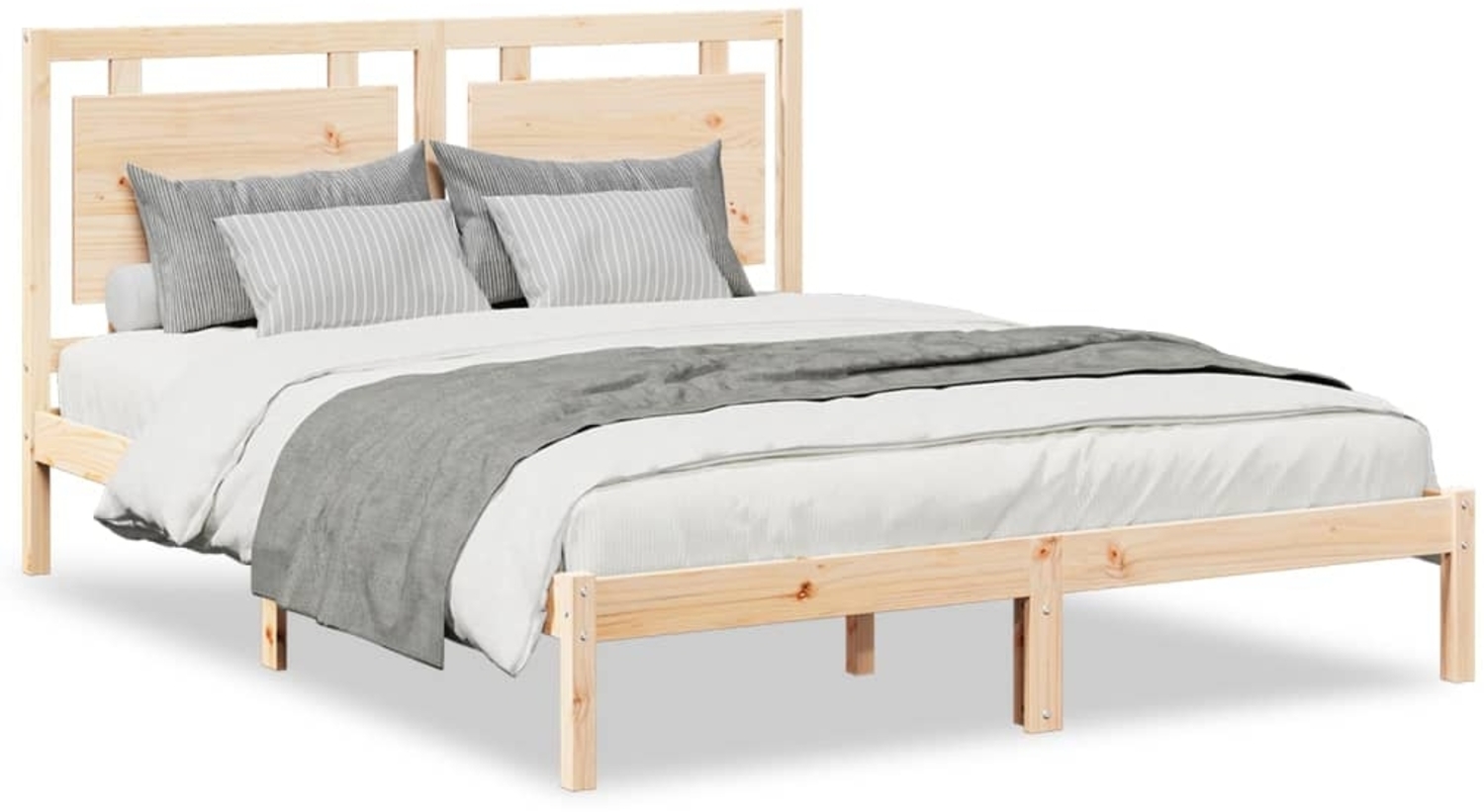 vidaXL Massivholzbett Extra Lang ohne Matratze 160x210 cm 3309189 Bild 1
