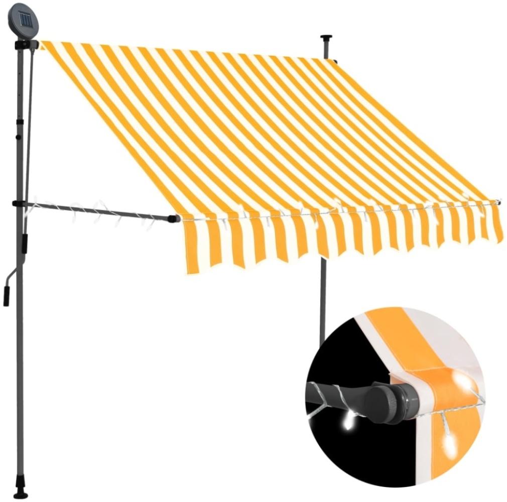 vidaXL Einziehbare Markise Handbetrieben mit LED 100 cm Weiß Orange 145855 Bild 1