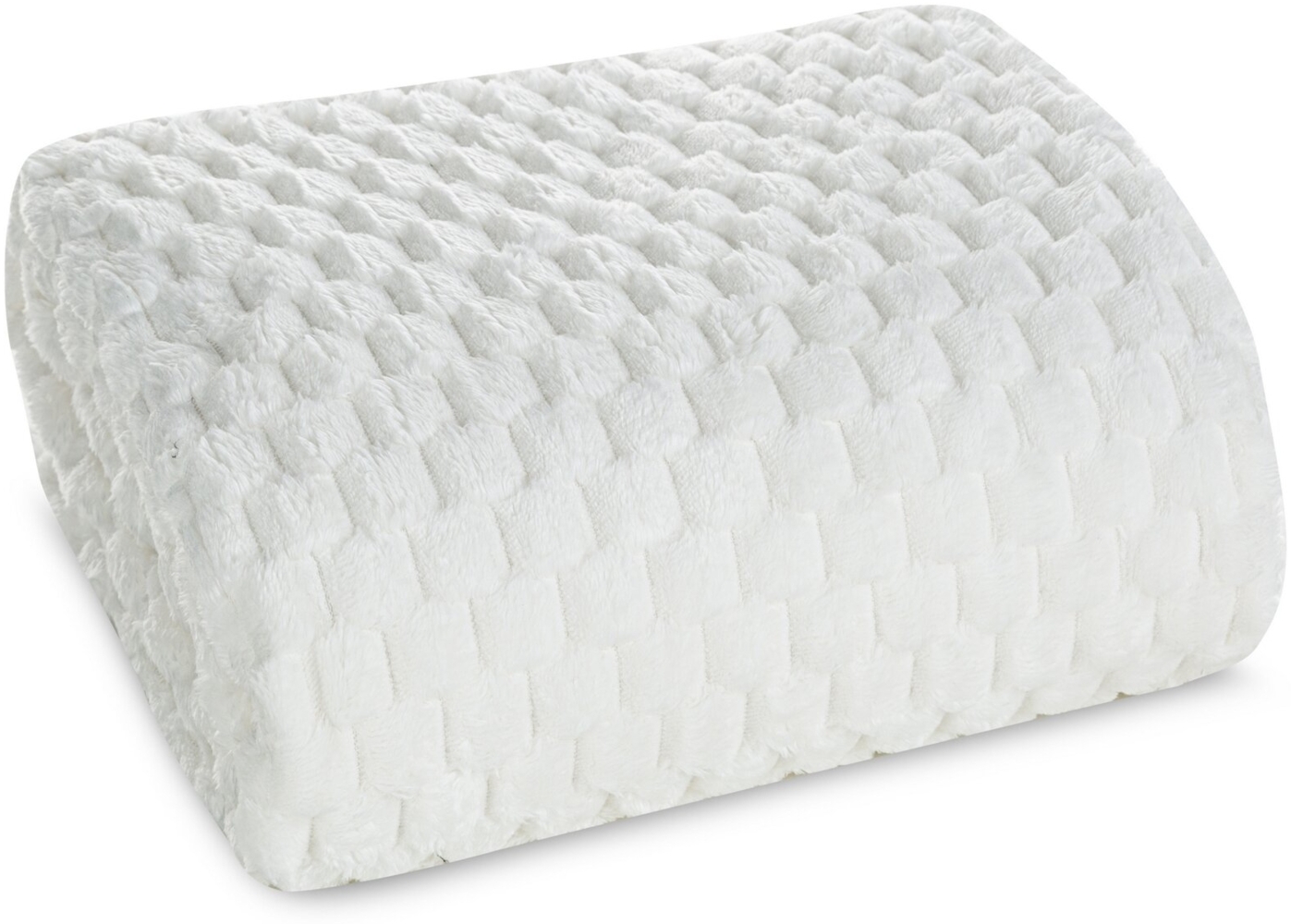 Wohndecke Kuscheldecke Decke MICROFASER Sofadecke Tagesdecke CINDY6 150x200 cm weiß Bild 1