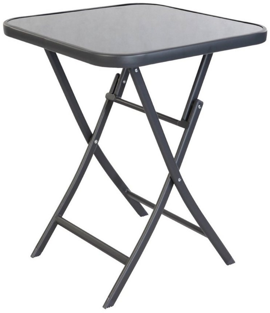 Bistrotisch Klapptisch Dunkelgrau Glas / Metall 60x60xH70cm Bild 1
