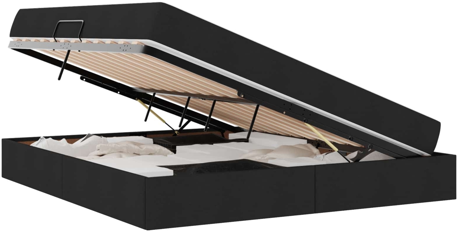 vidaXL Aufbewahrungsbett mit Matratze Schwarz 160x200 cm Polyester 3399672 Bild 1
