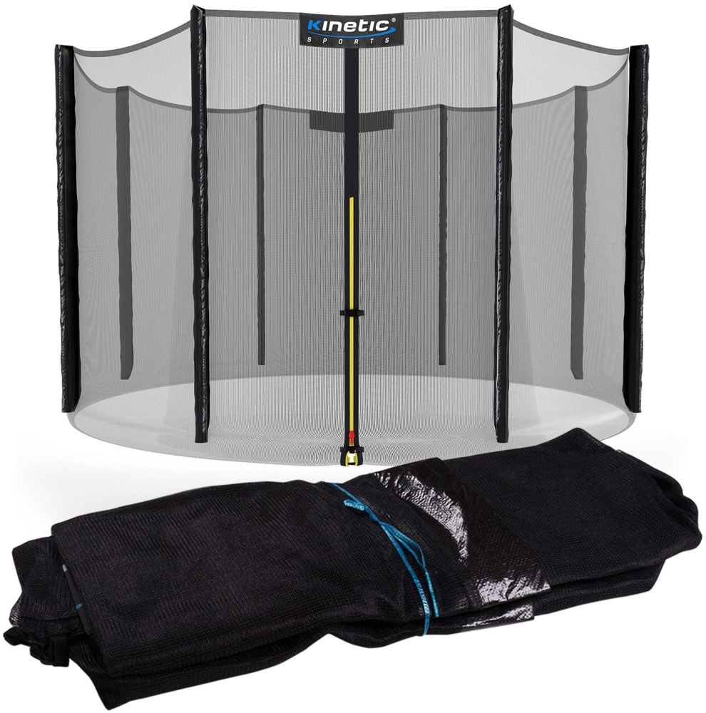 KINETIC SPORTS Trampolin Sicherheitsnetz - Ersatznetz mit Reißverschluss und Sicherheitsclips, Schutznetz, UV-beständig, Ersatz Fangnetz für Gartentrampoline, Ø 305 cm Bild 1