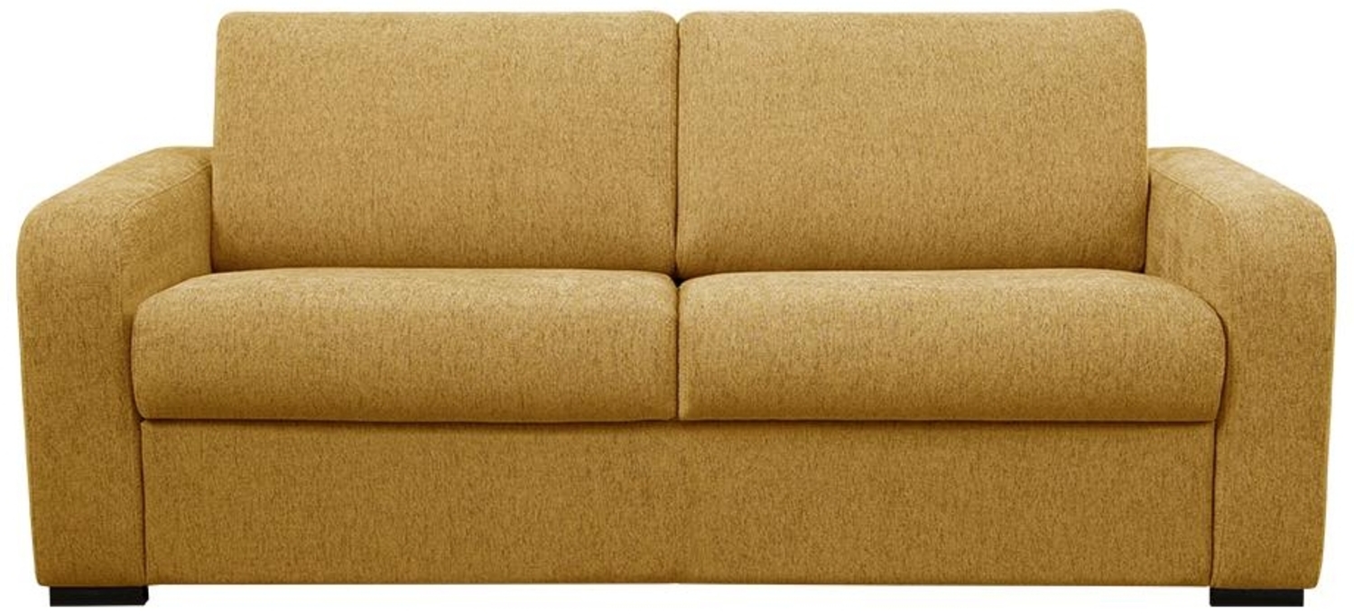 Vente-unique - Schlafsofa mit Matratze 3-Sitzer - Liegefläche 140 cm - Matratze 14 cm - Stoff - Senfgelb - BEVIS Bild 1