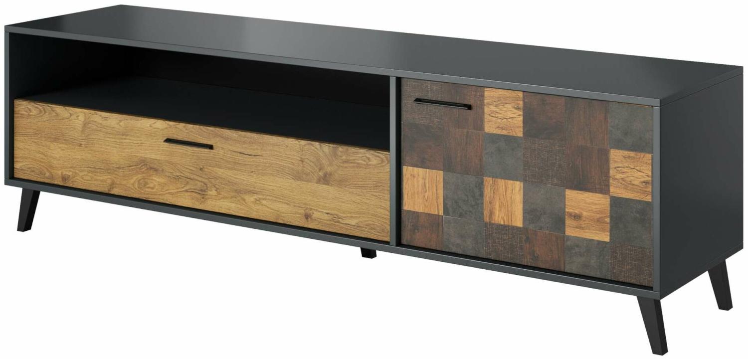 Stylefy Omeli Lowboard Anthrazit Alpineiche Dunkel Bild 1