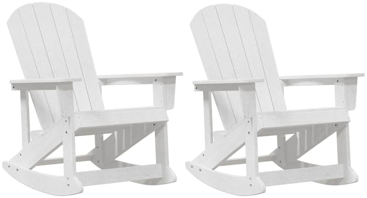 vidaXL Adirondack Schaukelstühle 2 pcs Weiß HDPE 3335834 Bild 1