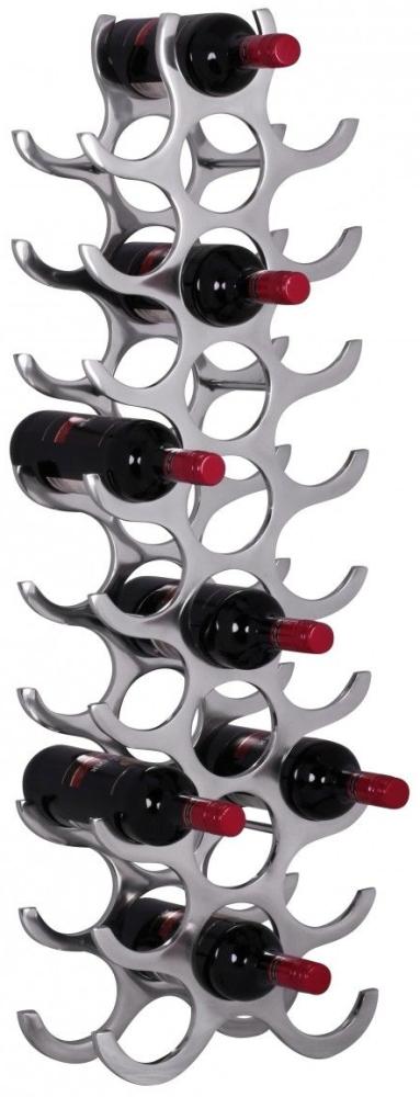 Weinregal Design 98 cm für 27 Flaschen Aluminium Silber Bild 1