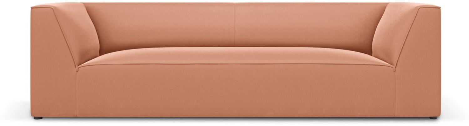 Micadoni 3-Sitzer Samtstoff Sofa Ruby | Bezug Pink | Beinfarbe Black Plastic Bild 1