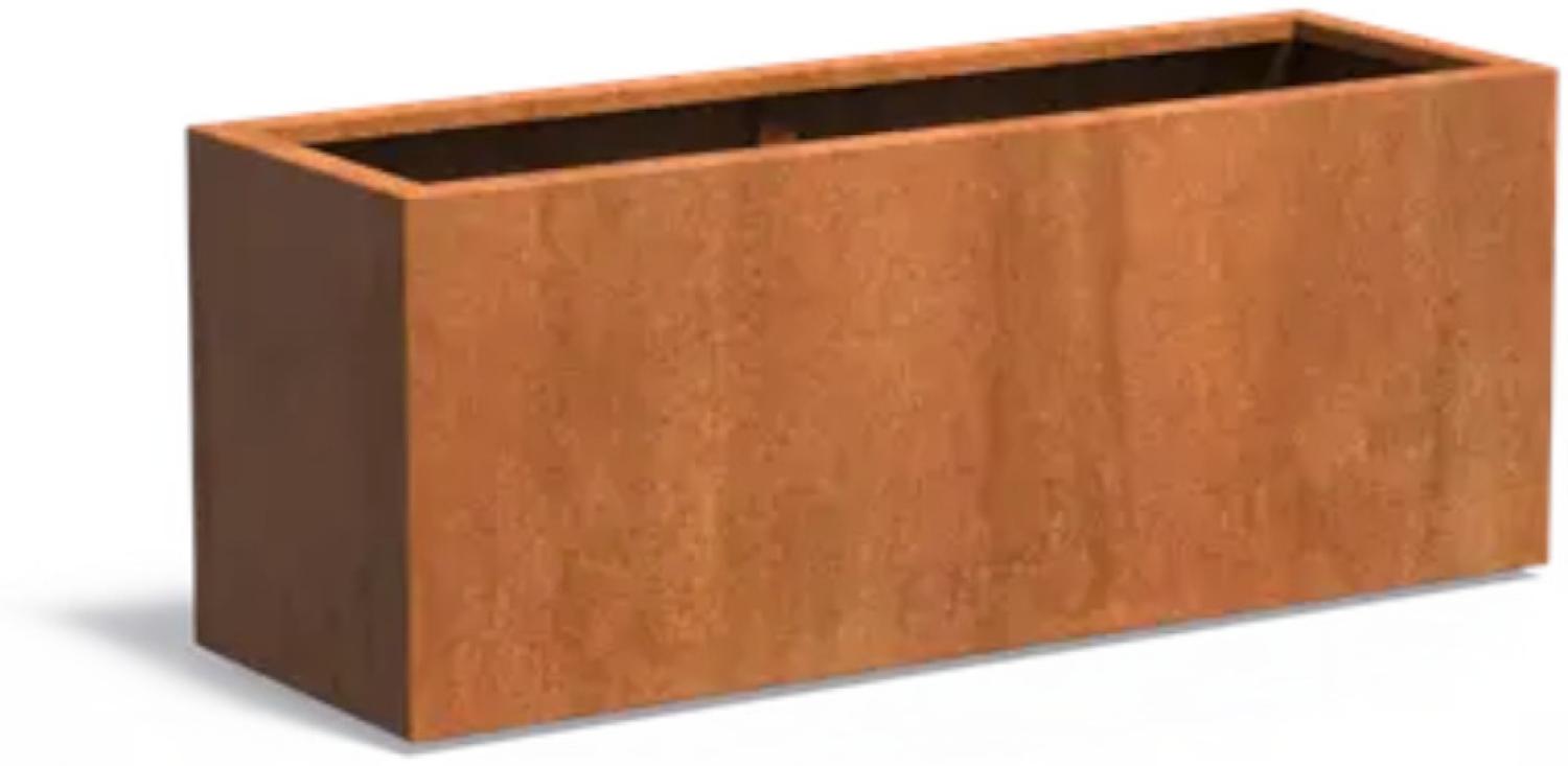 Adezz Pflanzgefäß Carrez Standard Rechteck aus Corten-Stahl Pflanzkübel Größe 150x50x60 cm Bild 1