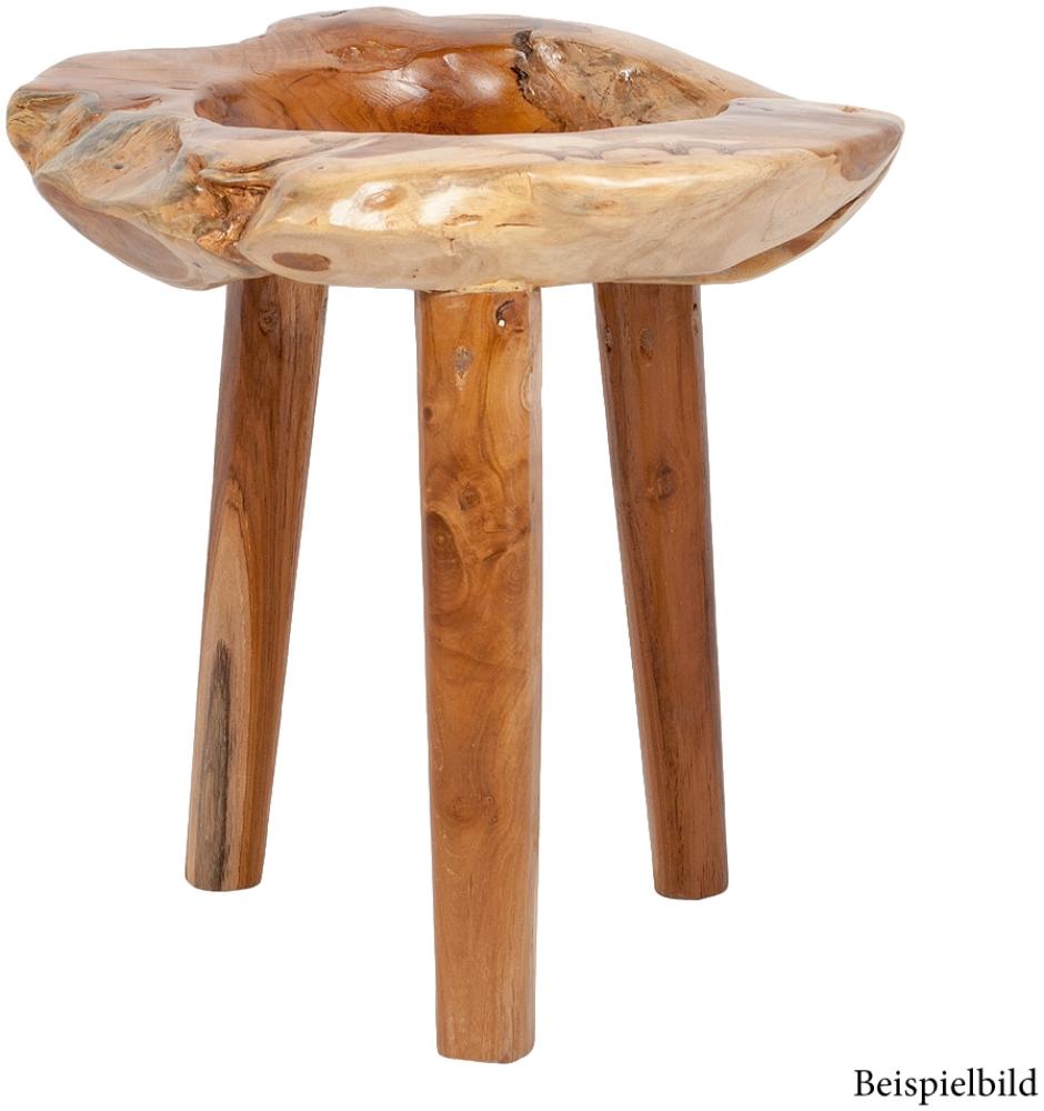 Teak Beistelltisch BIG BOWL ca. 50cm Nachttisch Blumenhocker Massivholz Teaktisch Bild 1