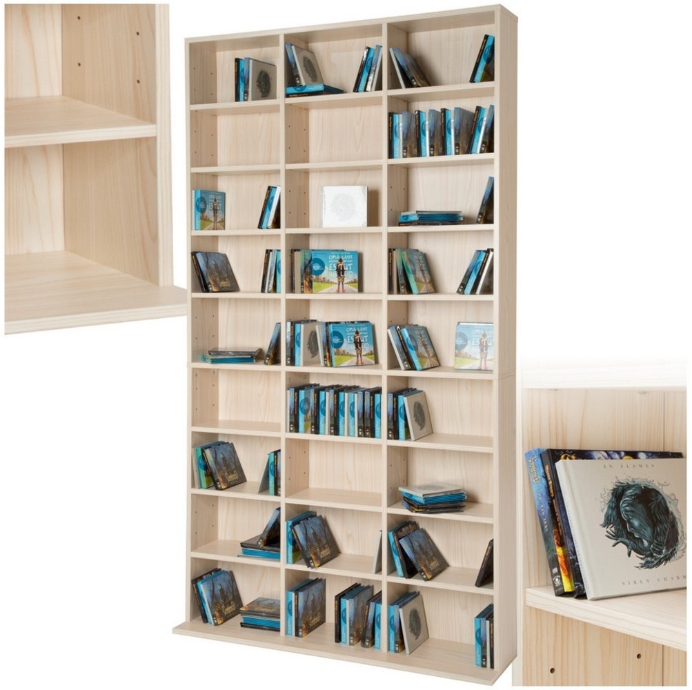 tectake CD-Regal CD DVD Regal, Set 1-tlg, in Holzoptik Bild 1