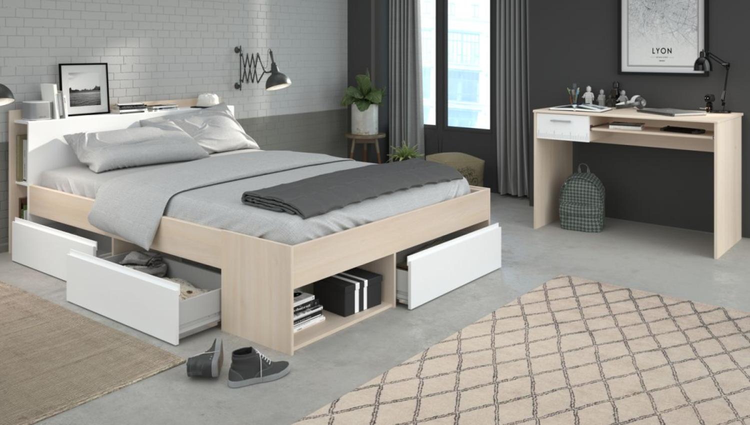 Parisot Jugendzimmer-Set 2-tlg Most 61 + Schreibtisch + Schubkastenbett Bett 140 cm Bild 1