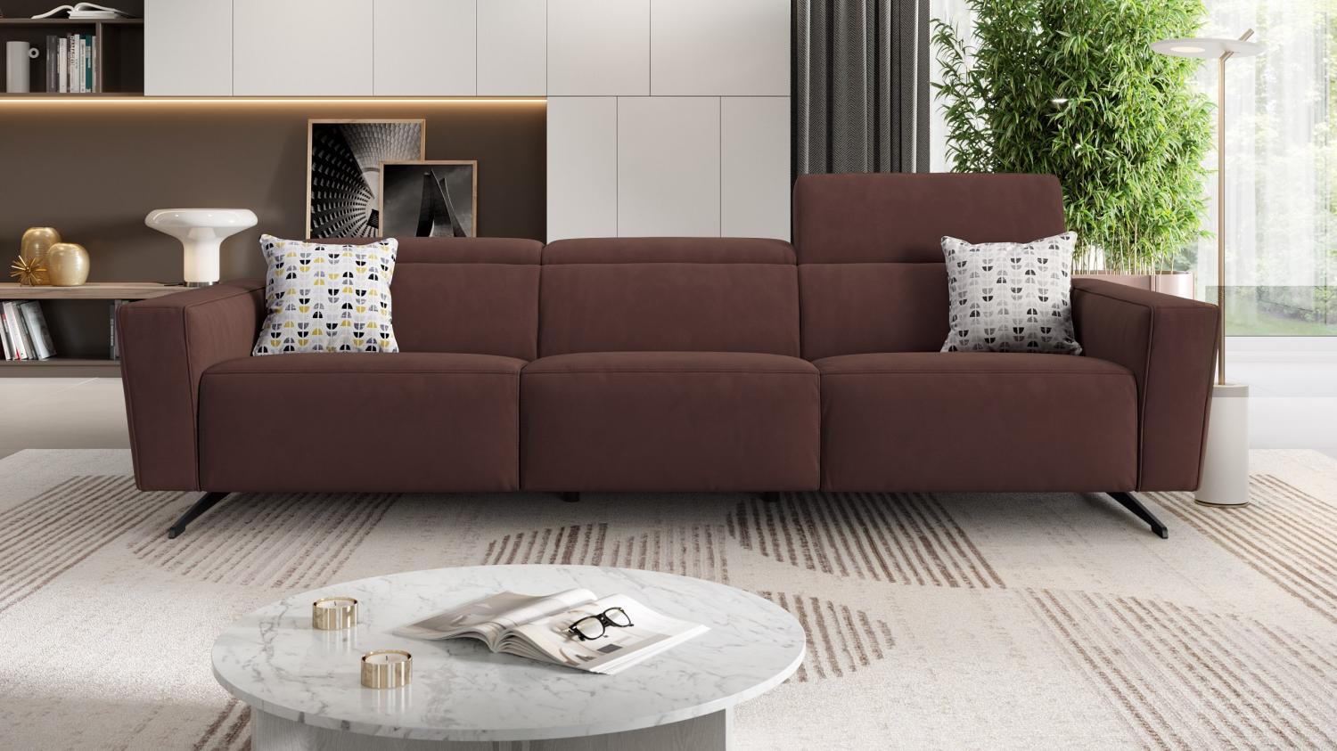 Sofanella Stoffsofa ALESSO 3-Sitzer Sitzverstellung Couch in Lila XL: 288 Breite x 108 Tiefe Bild 1