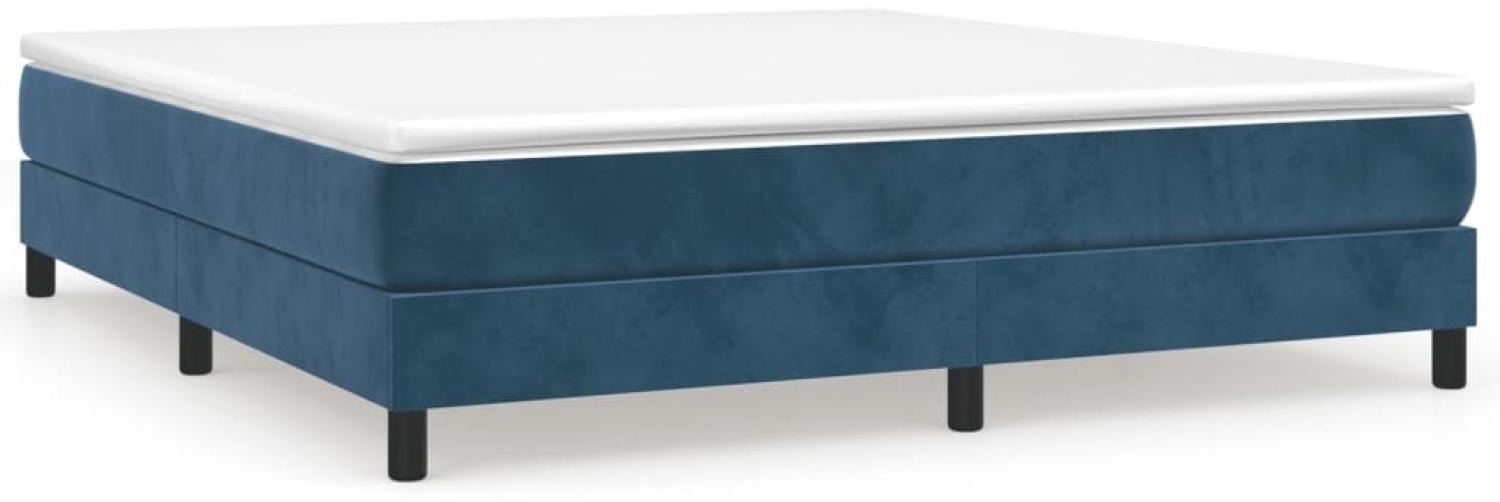 vidaXL Boxspringbett mit Matratze Dunkelblau 160x200 cm Samt 3144343 Bild 1