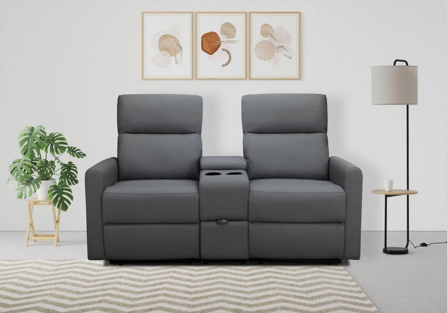 Home affaire 2-Sitzer Daoulas, 2er-Kinosofa, TV-Sessel, Multimedia-Sofa, Kinosofa mit Relaxfunktion, Getränkehalter und Stauraum Bild 1