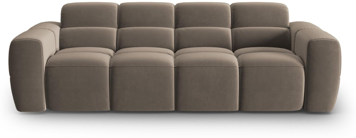 Micadoni Sofa Lisa 4-Sitzer Samtstoff Hellbraun Bild 1