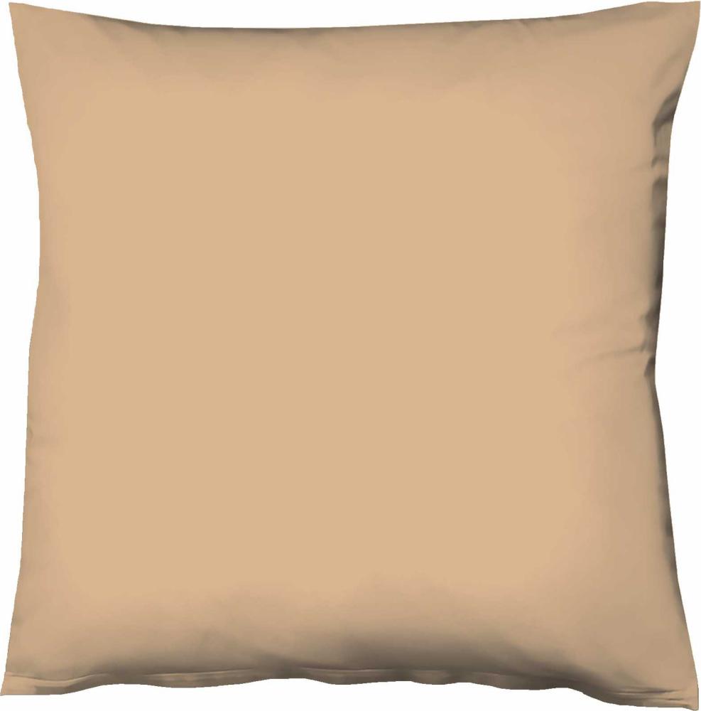 Fleuresse Mako-Satin-Kissenbezug uni colours 4033 sand Größe 80x80 cm Bild 1