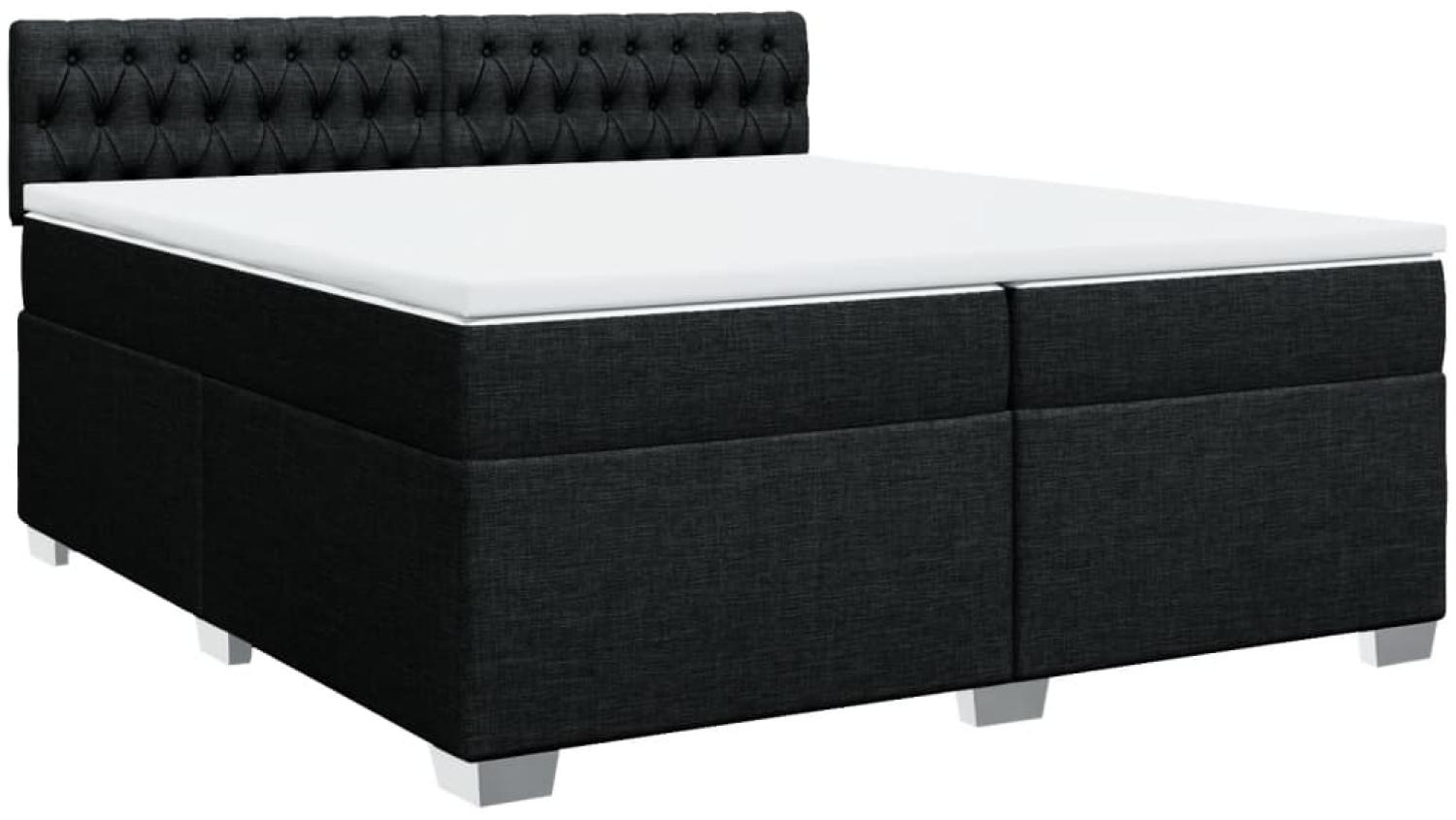 vidaXL Boxspringbett mit Matratze Schwarz 200x200 cm Stoff 3286004 Bild 1