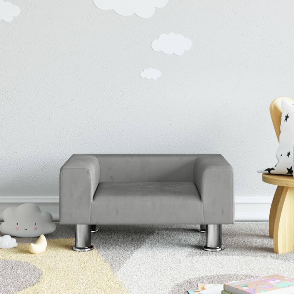 vidaXL Kindersofa Hellgrau 50x40x26,5 cm Samt 3196337 Bild 1