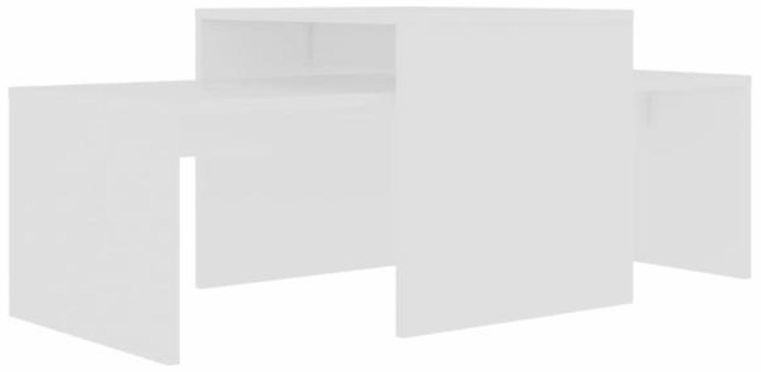 2er-Set Couchtisch, Spanplatte weiß 100 x 48 x 40 cm Bild 1