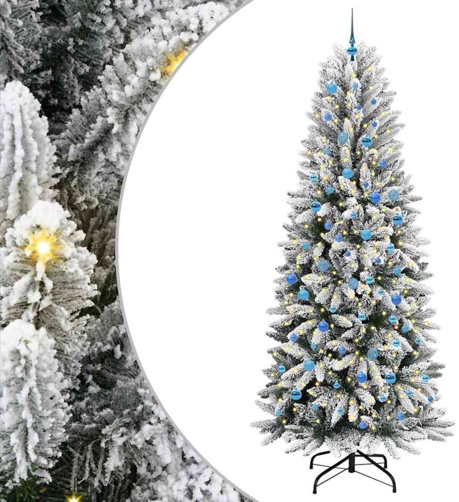 vidaXL Künstlicher Weihnachtsbaum mit 300 LEDs mit Ständer Weiß 240 cm 3396076 Bild 1