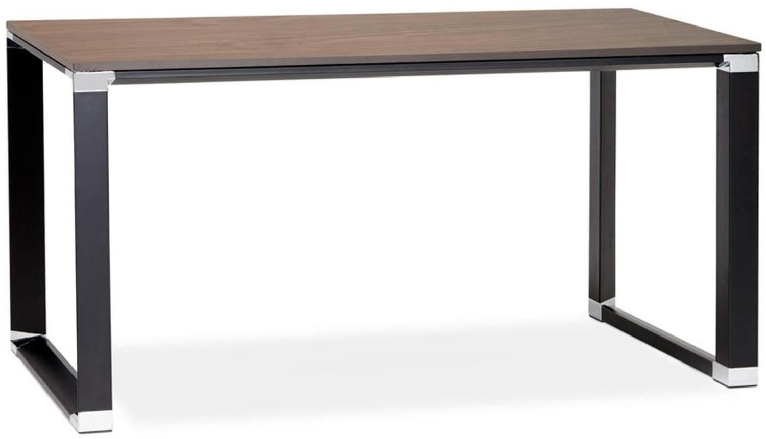 Kadima Design Arbeitstisch | 140 x 70 x 74 cm | Schlicht Kompakt Industriedesign | Braun-Schwarz | Bürotisch mit Chromdetails | Metall & Melamin Bild 1