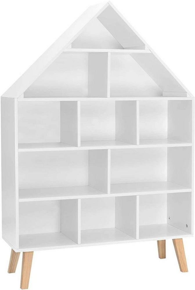 Woltu Bücherregal, 1-tlg, Standregal Hausform Kinderregal mit 5 Ebenen, Weiß Bild 1