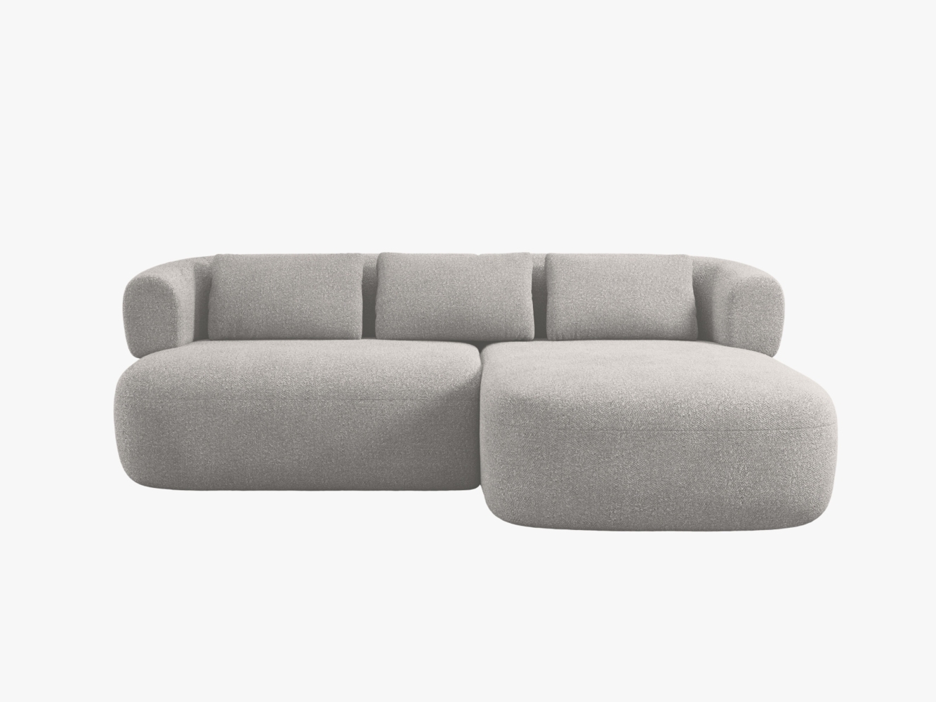 Micadoni 5-Sitzer Ecksofa Jenny Kleine Version Rechts Boucle Now or Never Hellgrau Bild 1