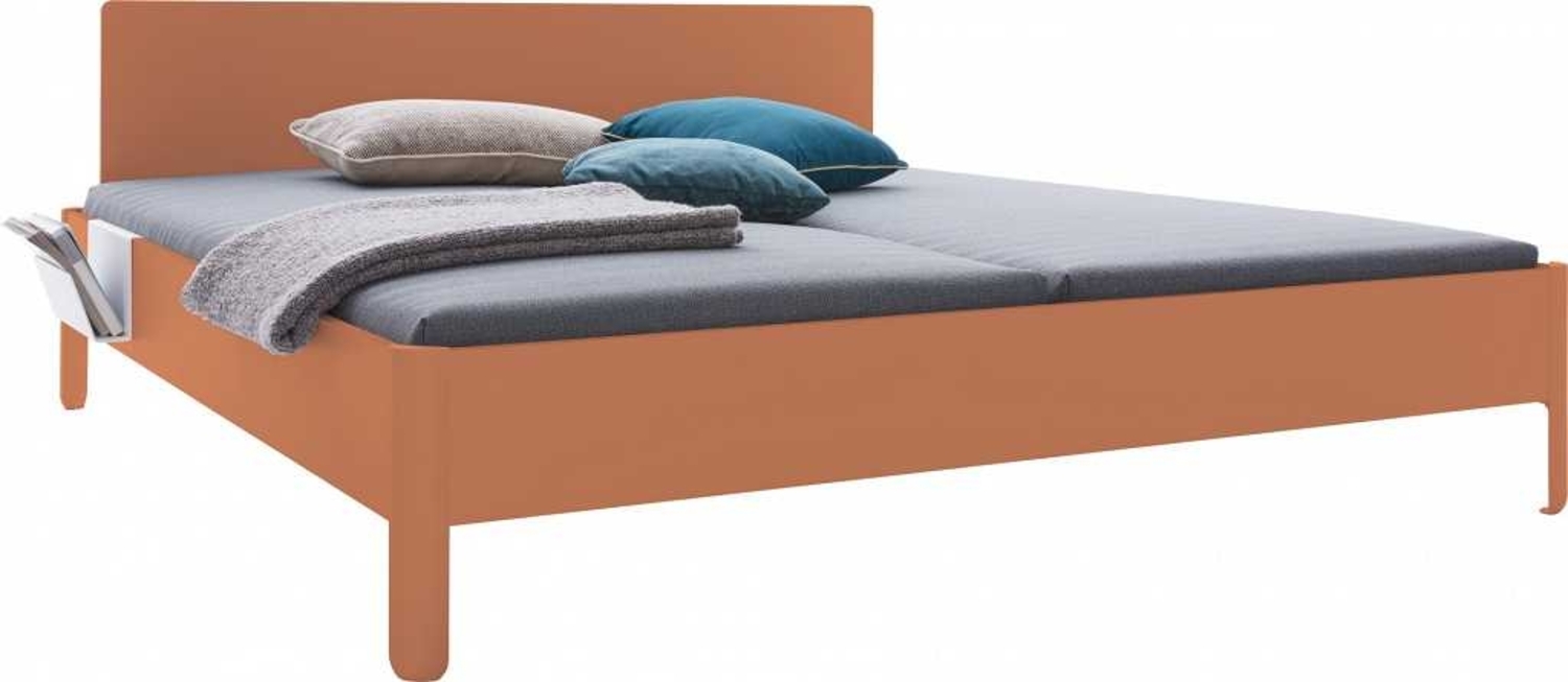 NAIT Doppelbett farbig lackiert Apricotbraun 140 x 220cm Mit Kopfteil Bild 1