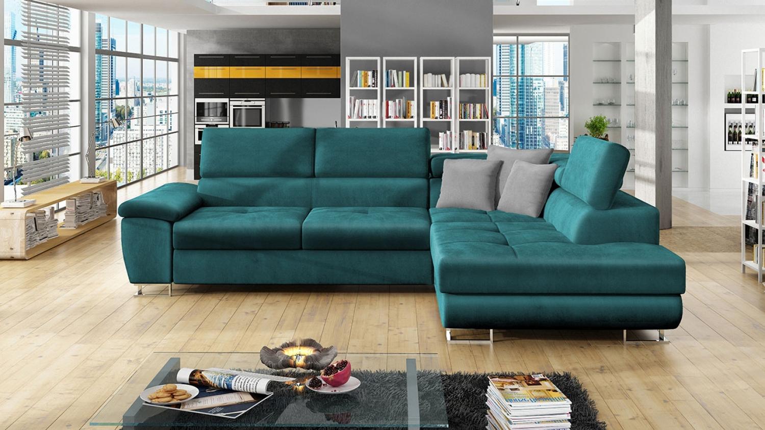 Ecksofa Cotere, Seite: Rechts, Farbe: Magic Velvet 2221 + Magic Velvet 2221 + Magic Velvet 2240 Bild 1