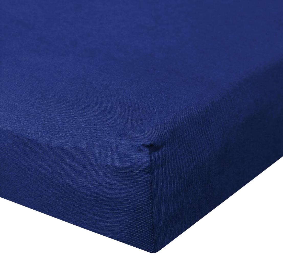 BettwarenShop Jersey Spannbetttuch Ultra-Stretch|90x200 - 100x220 cm| königsblau Bild 1