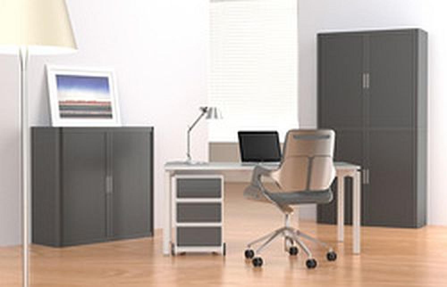 PAPERFLOW Rollladenschrank easyOffice, 4 Böden weiß / anthrazit Bild 1