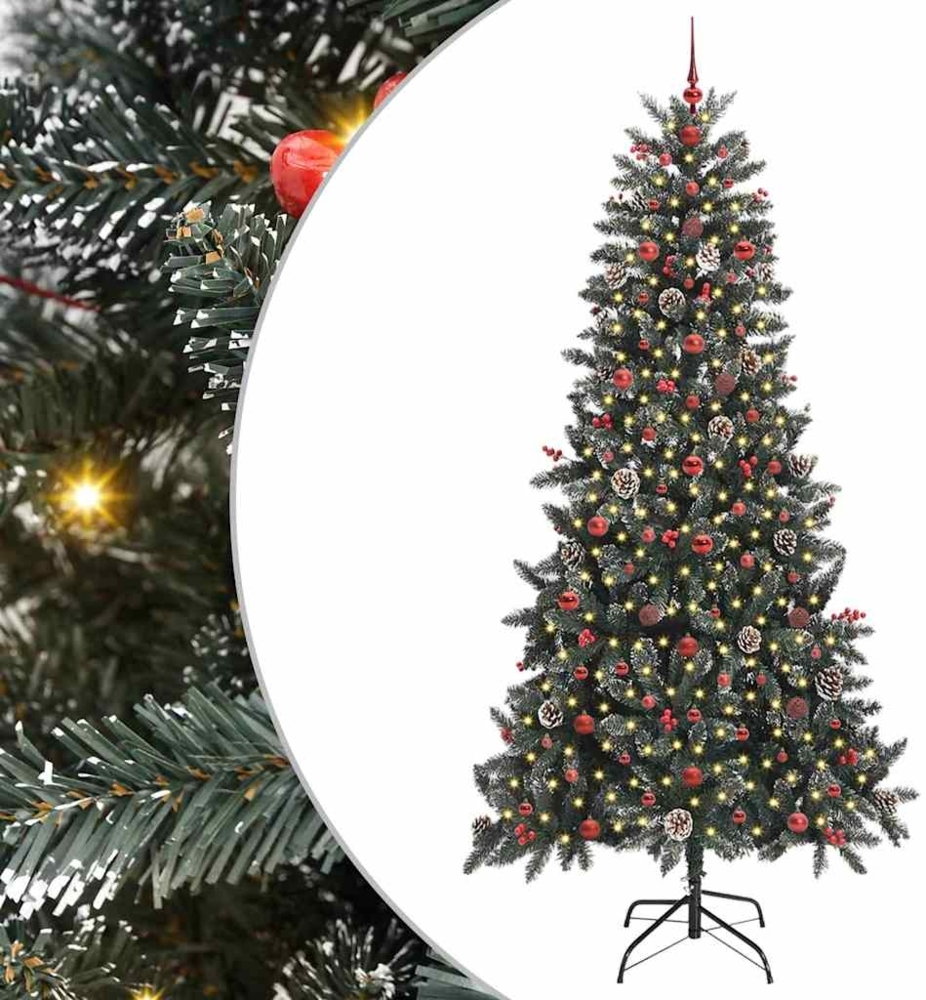 vidaXL Künstlicher Weihnachtsbaum Grün 240 cm PVC, Plastik und Stahl 3395904 Bild 1